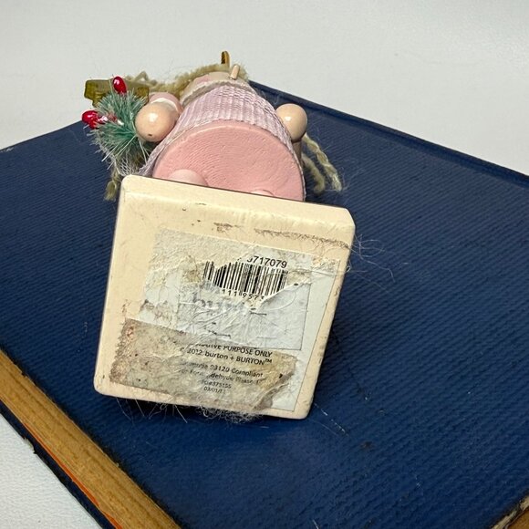 Pink Ballerina Nutcracker Holding Christmas Tree Wood Ornament 5-1/2" - Picture 6 of 6